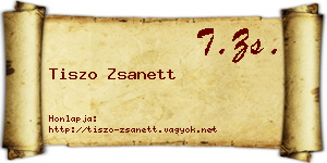 Tiszo Zsanett névjegykártya
